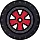 colorful red and black tire